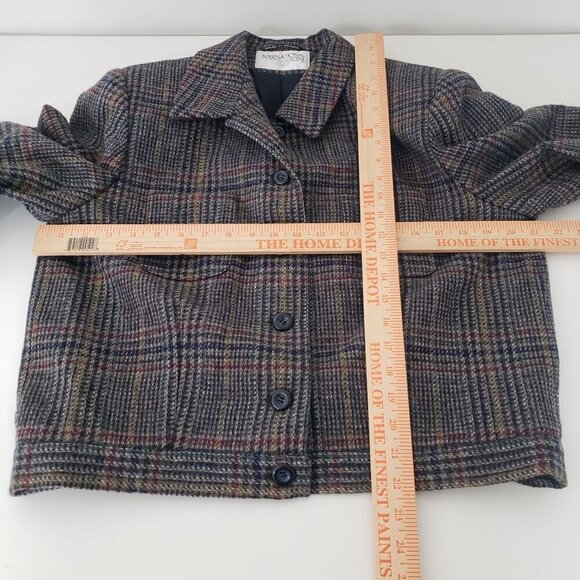 International Scene Wool Plaid Jacket Vintage Lined Button Front Womens Size 12 - Picture 12 of 14
